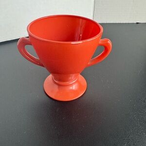Hazel Atlas Vintage Palatonite Sugar Bowl orange